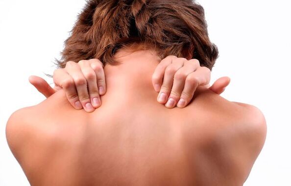 Cervical column with osteochondrosis