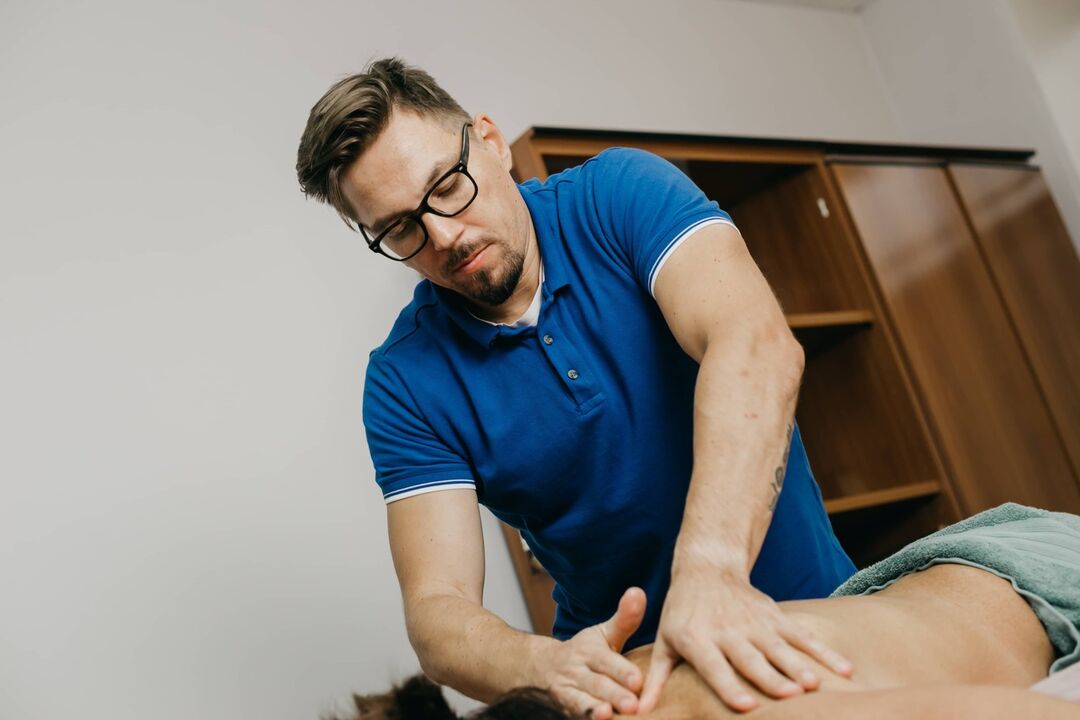 Manual therapy session.