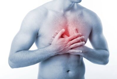 Chest pain due to osteochondrosis of the thoracic spine.