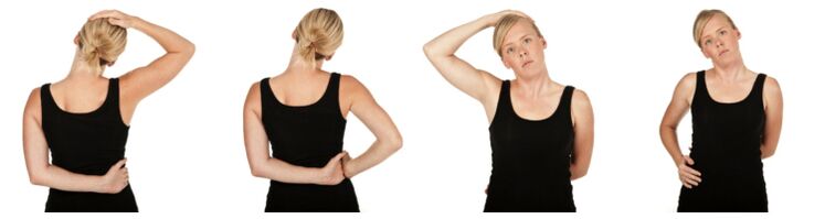 Exercise for osteochondrosis to relieve tension in the neck muscles.