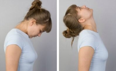 Spring exercise stretching the neck for osteochondrosis