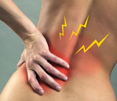 Back pain in the lumbar region.